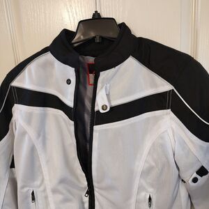 BILT Women's Jacket Padded White Mesh Motorcycle Removable Armor/Liner NWT L Lg